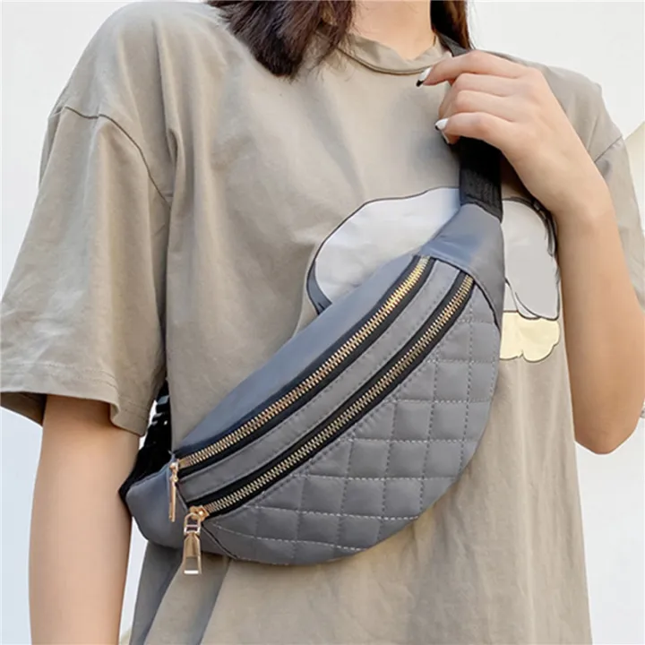 Fashion%20Women's%20Waist%20Bag%20Chest%20Bag%20PU%20Leather%20Waterproof%20Fanny%20Pack%20Messenger%20Shoulder%20Bags%20Multifunction%20Plaid%20Waist%20Pack%20-%20Image%204