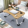 Folding Laptop Stand Holder Desk with Slot Portable Study Table Foldable Computer Desk Large School Dormitory Bed Table-4 - Laptop Table. 