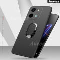 Phone cover For Vivo Y28 case shell Soft Silicone Metal Ring Kickstand Bracket 360 Degree Rotation Holder For vivo Y28 Cases Housing. 