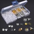 30~880pcs Ear Plug Box Clear Rubber Alloy Earring Clasp Earrings Accessories Kit DIY Jewelry Making Ears Hook Findings.