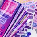 24pcs Glittery Stickers Collection Pack - Dialog Box, Bubble, Confetti More - Korean Seal For Kpop Toploader Deco, Journaling. 