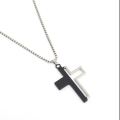 Black Traditional Cross Pendant - Silver Cross- Pendant For Men. 