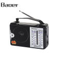 Baoer 606AC Retro AM/FM/SW Portable Radio, Battery Operated Vintage Multi Functional Radio With Built In Speaker And Flashlight. 