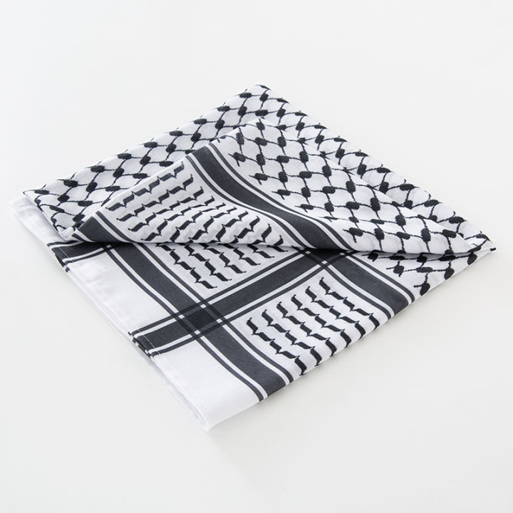 Classic%20Palestine%20Black%20White%20Keffiyeh%20Square%20Print%20Men%20Scarf%20Shemagh%20Headscarf%20Islam%20Arab%20Head%20Neck%20Scarves%20-%20Image%203