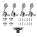 1x Pure Vintage -Style Jazz Bass/Precision Bass String Guide - Chrome & 4Pcs Guitar Tuning Pegs Electric Bass Tuner Peg , Bass head pressure buckle.