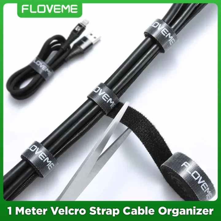 Floveme%201%20Meter%20Velcro%20Strap%20Cable%20Organizer%20Wire%20Winder%20Tool%20For%20Managing%20Earphone%20Headphone%20Mouse%20Keyboard%20Charging%20Cable%20Desktop%20PC%20Cable%20Management%20-%20Black%20-%20Image%202