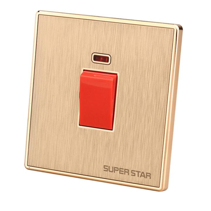 Super Star Glamour 32A DP Switch with Neon Socket Geyser Electrical Wall Power with Indicator