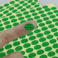sticker adhesive PASSED green white oval pass circular QC label. 