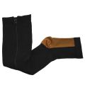2X Compression Stockings Nylon Zipper Compression Sock Leg Knee Support Open Toe Varicose Veins Stretch Socks(Black)XXL. 