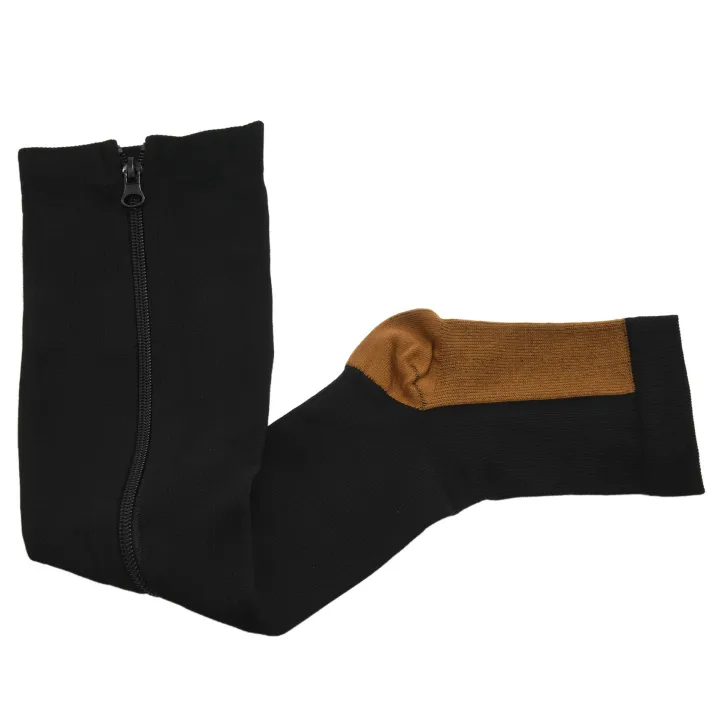 2X%20Compression%20Stockings%20Nylon%20Zipper%20Compression%20Sock%20Leg%20Knee%20Support%20Open%20Toe%20Varicose%20Veins%20Stretch%20Socks(Black)XXL%20-%20Image%204