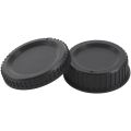 Black Plastic Camera Body Cover + Rear Lens Cap for Nikon Digital SLR. 