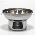 Stainless Steel Hot Pot Small Hot Pot with Heating Container Mini Hot Pot Traditional Chinese Hot Pot for Kitchen Countertop Picnic Hiking. 