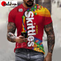 2022 New Snack Food Series 3D T-shirt Rainbow Candy Design Printed T Shirt Men Women Fashion Casual Streetwear Oversized Tops. 