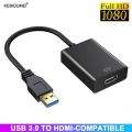 USB to HDMI Adapter HD 1080P USB 3.0 to HDMI-Compatible Converter External USB Adapter Video Adapter Cable for Desktop Laptop PC. 