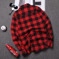 Japanese vintage black and white plaid shirt men's long sleeve korean version trendy student spring and autumn handsome casual shirt jacket.