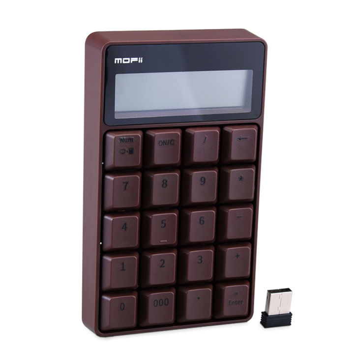 HXSJ Mofii SK-657 2.4G  Keyboard 20 Keys Numeric Keyboard Portable Calculator with LED Display for Accounting Office Pink