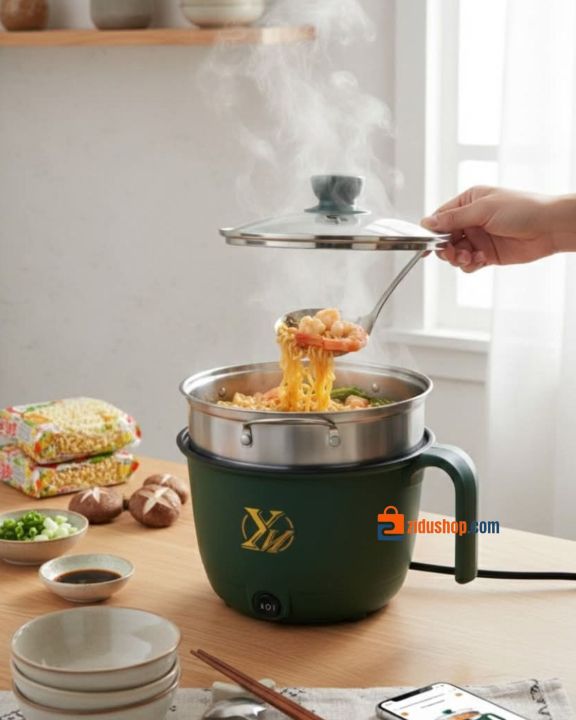 Nonstick Multifunctional Electric Pot – Double Layer Hot Pot & Rice Cooker, Ideal for 1–2 Persons