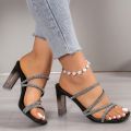 2024 Women's Summer New Style Bling Rhinestone Designer Sandals for Women Outdoor Fashion Open Toe Wedding Party Ladies Slippers. 