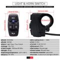 Bike Front and Ebike Rear Light Set Input 36V 48V 52V 60V with DK336 Light Horn Turning Switch E-Bike Light. 