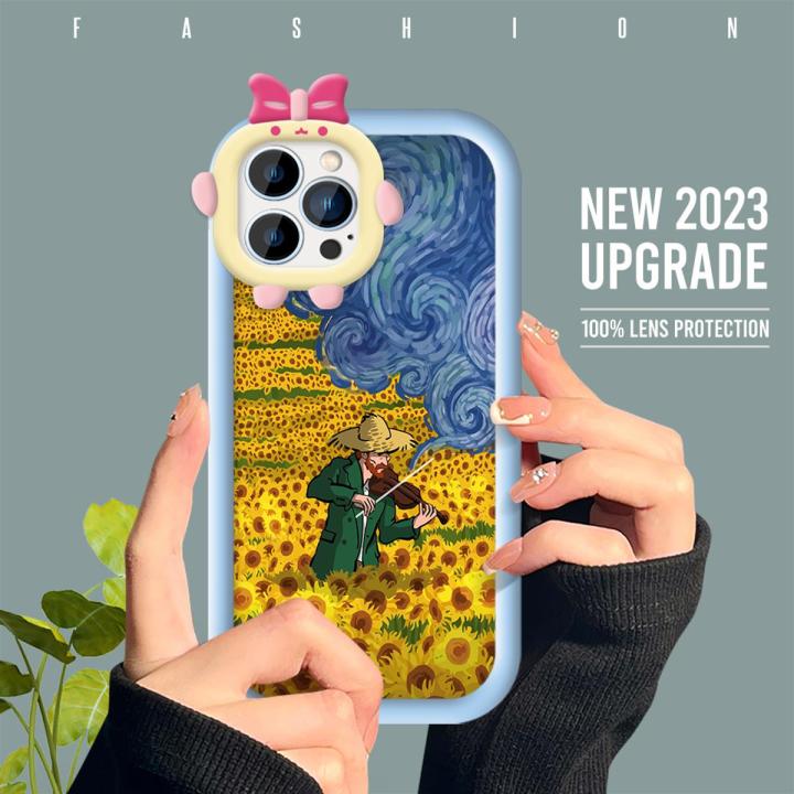 FELMYST Casing Case For iPhone 12 Pro Max Fashion Urban Oil painting Van Gogh Case Soft Silicone Full Cover Shockproof Rubber Cases Back Cover Phone Casing Softcase For Girls