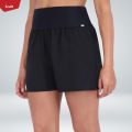 Womens High-Waisted Swim Shorts with Inner Brief From Levin. 