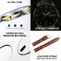 (NEW) Luxury Casual Top Brand Business Male Watches Date Week Waterproof Luminous Leather Dress Men's Watch Relogio Masculino.