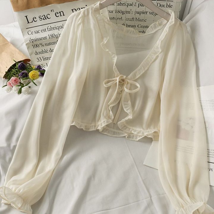 For%20Women%20Fairy%20Thin%20Long%20Sleeves%20Female%20Wraps%20Chiffon%20Summer%20Wrapped%20Poncho%20Lace%20Cardigan%20Sunscreen%20Shawl%20Short%20Top%20Coat%20Shawl%20-%20Image%206