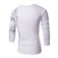 New Fashion Chinese Element Totems Print T-Shirt Men's Casual Slim Fit Stylish T Shirt long Sleeve o-neck Tops TX71 C. 