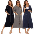 Zipper Women Sleepwear Pajama Maternity Dress 3/4Sleeve Nursing Baby Breastfeeding Nightdress Pregnancy Dress пижама хлопок. 