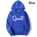 Fashion Men Women Long Sleeve Pullover Hooded Sweatshirts Unisex King and Queen Print Hoodie Casual Streetwear Couple Sweatshirt.