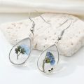 Transparent Epoxy Resin Flower Earrings Women Unique Natural Floral Earrings Cute Pressed Flower Jewelry Wholesale Accessories. 