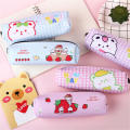material Cartoon pen bag Portable Large size Cartoon design Cute bear stationery box Zipper closure Creative zipper pencil bag for School supplies Office organization Students Stationery storage Gift. 