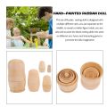 Stacker Uncolored Nesting Wooden Blank Toys DIY Stacking Dolls Unpainted Russian.