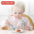 【happy one】BC Babycare 2Pcs Bendable Baby Spoon Fork Set Easy Grip Heat-Resistant Toddler Training with Storage Box. 