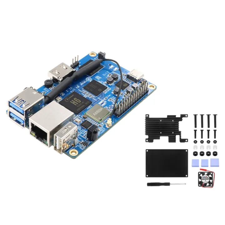 For Orange Pi 3 LTS+Case Allwinner H6 Quad-Core 2GB+8GB EMMC Flash Open Source Development Board Run Ubuntu Debian OS
