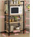 4-storey Kitchen Shelf Floor-standing Wood Carbon Steel Structure Multi-purpose Storage Rack Suitable Kitchen.