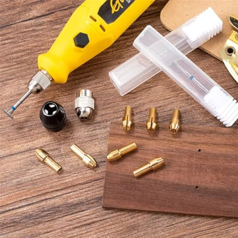 10PCS Collet Set For Rotary Tool Bits, Brass Drill Chuck Collet Set Quick Change Mini Drill Chuck Replacement Set 10 thumbnail image