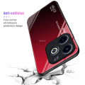 Quiberk for Infinix Smart 8 / Hot 40i Tempered Glass Hard Case Gradient Color Back + Soft Frame Shockproof Phone Cover.