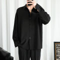 Shirt Men Solid Long sleeved Shirt For Men Korean Fashion Shirts Comfortable Blouses Casual Loose Classic Single Breasted Shirt.