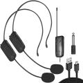2.4G Head-mounted Wireless Lavalier Microphone Set Transmitter with Receiver for Amplifier Voice Speaker Teaching Tour Guide.
