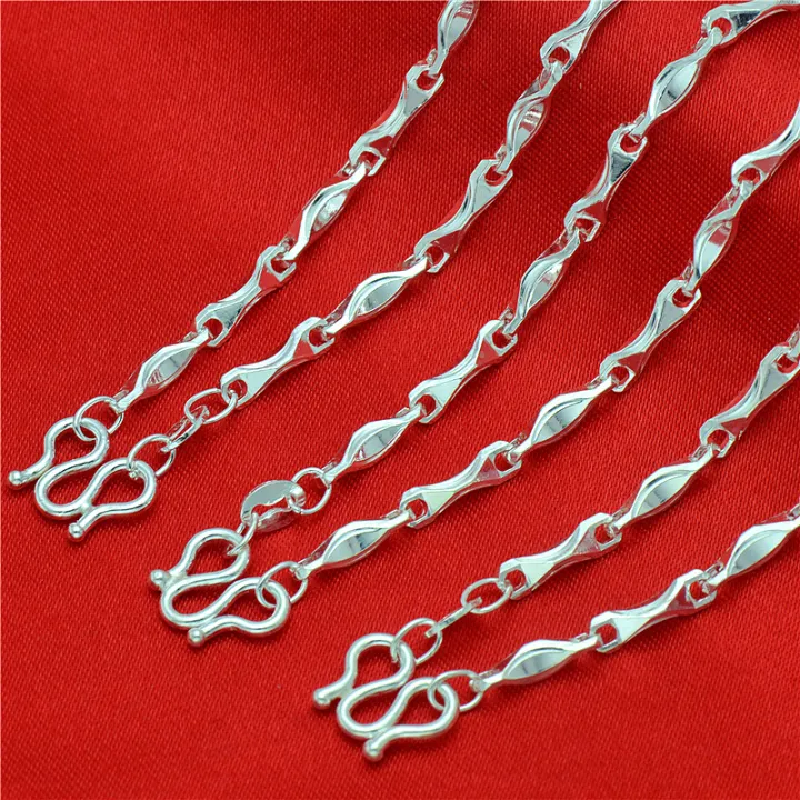 Sterling%20Silver%20Wholesale%20Pure%20Silver%20999%20Necklace%20Sterling%20Silver%20Versatile%20Ingot%20Chain%20Fashion%20Men's%20Necklace%20Couple%20Silver%20Necklace%20-%20Image%202