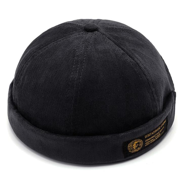 Mens%20Corduroy%20Adjustable%20Solid%20French%20Brimless%20Hat%20Retro%20Skullcap%20Sailor%20Cap%20-%20Image%205