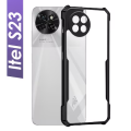 For itel S23 Edge-Reinforced Shockproof Cushion Back Clear Hybrid Transparent Hard Cover Casing-EFH. 