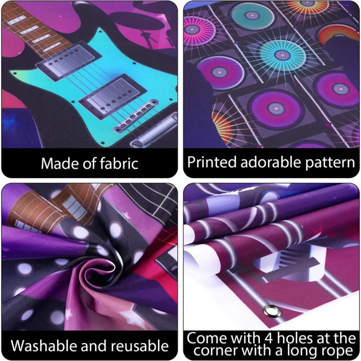 1%20Pcs%20Karaoke%20Party%20Decorations%20Supplies%20Fabric%20Rock%20Star%20Vacation%20Party%20Backdrop%20Banner%20for%20Party%20-%20Image%202