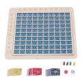 2 In 1 Wooden Math Blocks Board Wooden Educational Counting Table Board Game. 