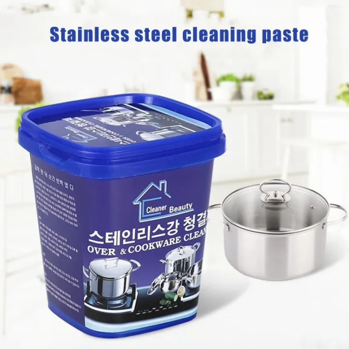 Stainless Steel Cookware Cleaning Paste Household Kitchen Cleaner Washing Pot Bottom Scale Strong (500g)