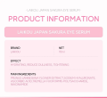 Laikou Sakura Eye Serum Natural Brightening. 