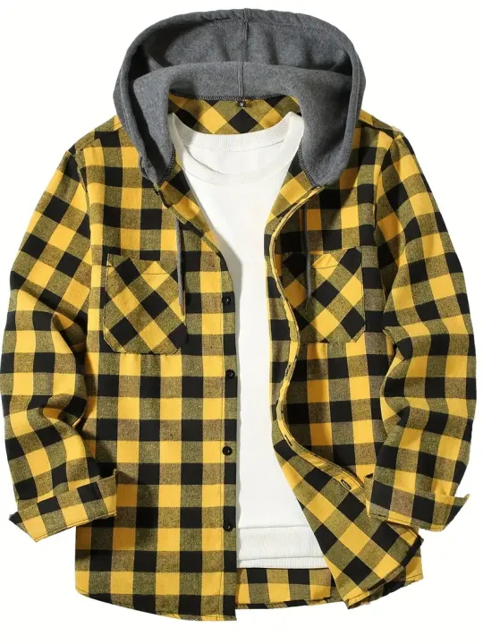 Men's%20Business%20Spring%20And%20Autumn%20Plaid%20Casual%20Button%20Down%20Hooded%20Long%20Sleeved%20Shirt%20Hoodie%20Flannel%20Jacket%20Tops%20-%20Image%204
