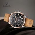 BENYAR Binya 2021 Trendy Gentleman Style Fan Calendar Six-Pin Small Dial Men's Quartz Watch BY-5104. 