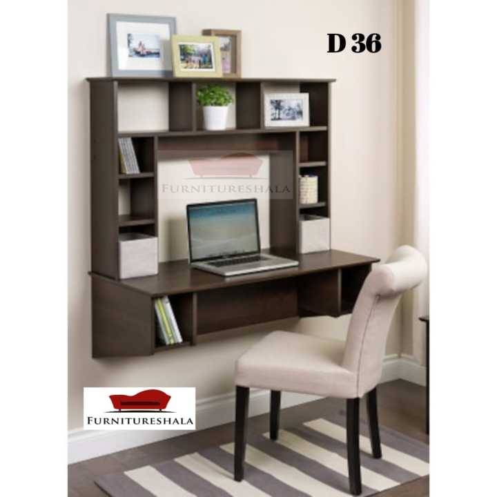 Furniture Shala Wall Mounted Laptop Table/Computer Table/Table Rack With storage/Smart Office Table (2.5ft/3ft/16inch)